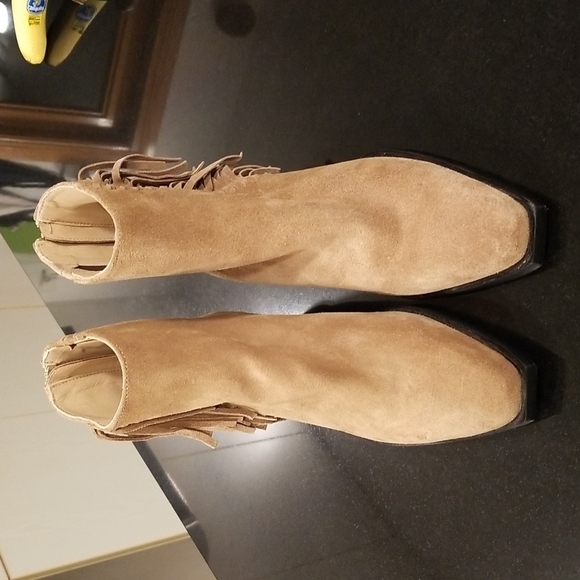💕ALLSAINTS💕 Layla Suede Fringe Boots ~ Cognac Sand Brown ~ 38 NWT (No Box) - Picture 11 of 16